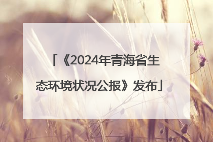 《2024年青海省生态环境状况公报》发布