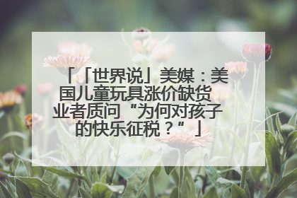 「世界说」美媒：美国儿童玩具涨价缺货 业者质问“为何对孩子的快乐征税？”