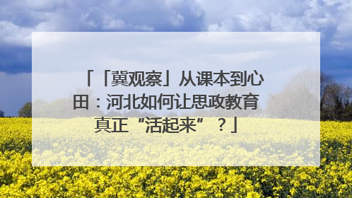「冀观察」从课本到心田：河北如何让思政教育真正“活起来”？