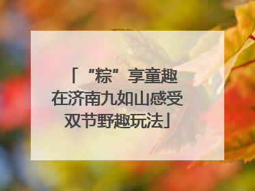 “粽”享童趣 在济南九如山感受双节野趣玩法
