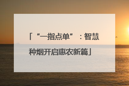“一指点单”：智慧种烟开启惠农新篇