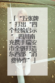 “五张牌”打出“四个经验启示” 四川南充携手瑞安市全链打造东西部“消费协作”