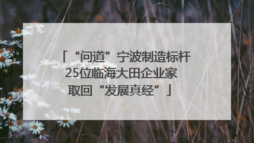 “问道”宁波制造标杆 25位临海大田企业家取回“发展真经”
