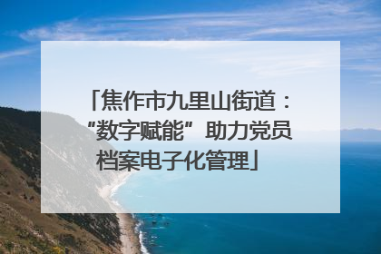 焦作市九里山街道：“数字赋能”助力党员档案电子化管理