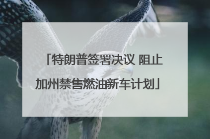 特朗普签署决议 阻止加州禁售燃油新车计划