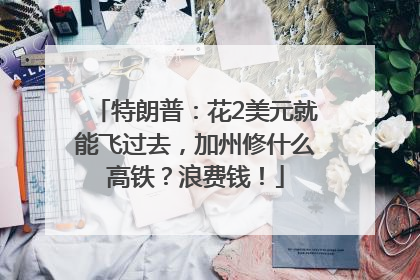 特朗普：花2美元就能飞过去，加州修什么高铁？浪费钱！