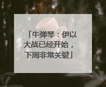 牛弹琴：伊以大战已经开始，下周非常关键