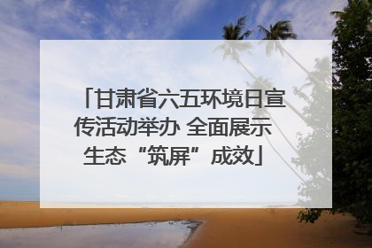 甘肃省六五环境日宣传活动举办 全面展示生态“筑屏”成效