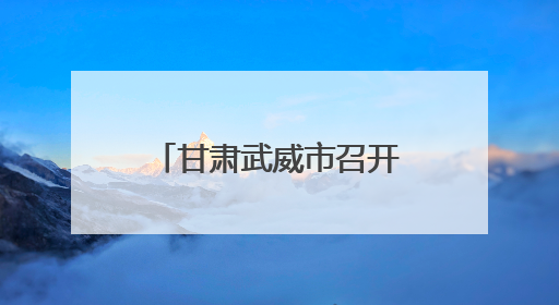 甘肃武威市召开“十五五”规划编制工作会议