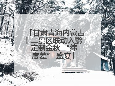 甘肃青海内蒙古十二景区联动入黔 定制金秋 “纬度差” 盛宴