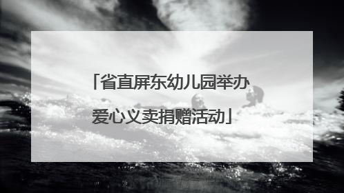 省直屏东幼儿园举办爱心义卖捐赠活动