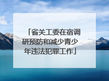 省关工委在宿调研预防和减少青少年违法犯罪工作