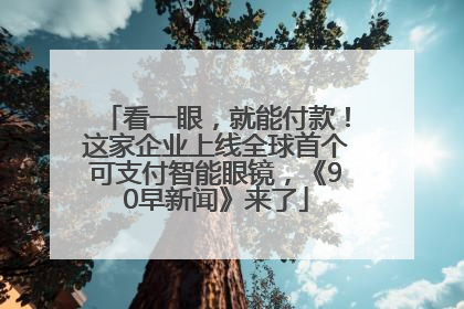 看一眼，就能付款！这家企业上线全球首个可支付智能眼镜，《90早新闻》来了