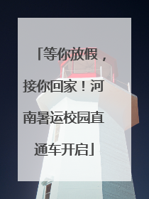 等你放假，接你回家！河南暑运校园直通车开启