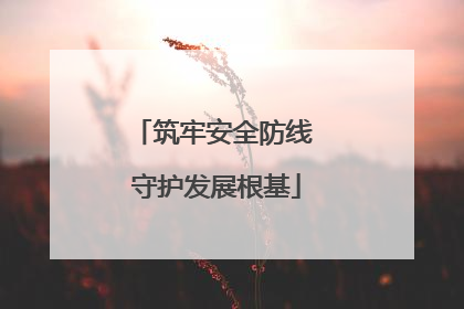 筑牢安全防线 守护发展根基