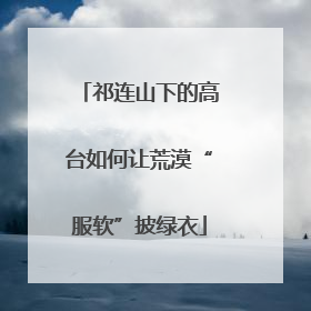 祁连山下的高台如何让荒漠“服软”披绿衣