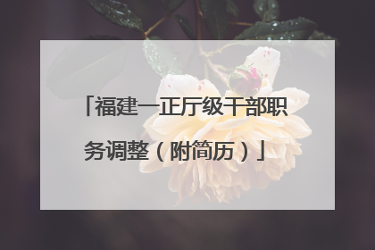 福建一正厅级干部职务调整（附简历）
