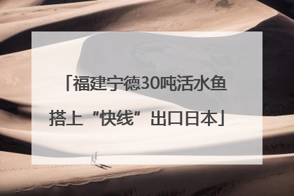 福建宁德30吨活水鱼搭上“快线”出口日本