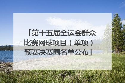 第十五届全运会群众比赛网球项目（单项）预赛决赛圈名单公布