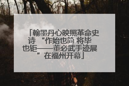 翰墨丹心映照革命史诗 “作始也简 将毕也钜——董必武手迹展”在福州开幕