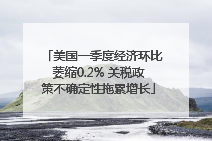 美国一季度经济环比萎缩0.2% 关税政策不确定性拖累增长
