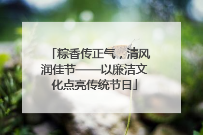 粽香传正气，清风润佳节——以廉洁文化点亮传统节日