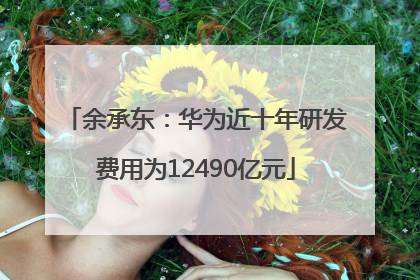 余承东：华为近十年研发费用为12490亿元
