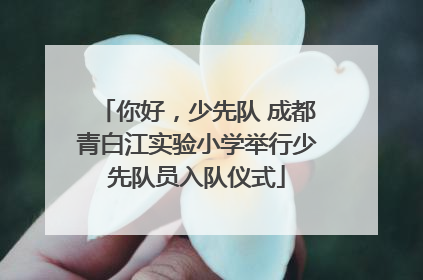 你好，少先队 成都青白江实验小学举行少先队员入队仪式