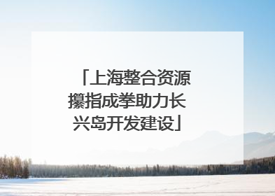 上海整合资源攥指成拳助力长兴岛开发建设