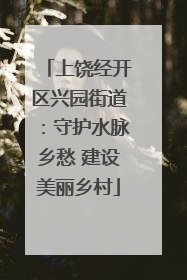 上饶经开区兴园街道：守护水脉乡愁 建设美丽乡村