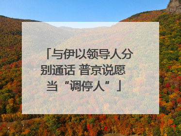 与伊以领导人分别通话 普京说愿当“调停人”