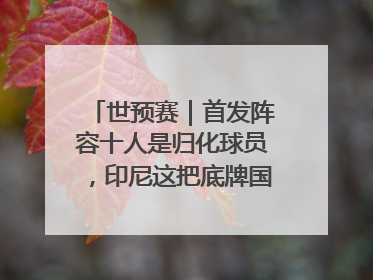 世预赛｜首发阵容十人是归化球员，印尼这把底牌国足如何应对？