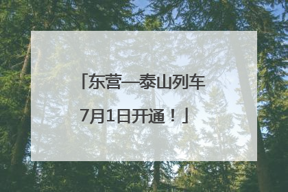东营—泰山列车7月1日开通！