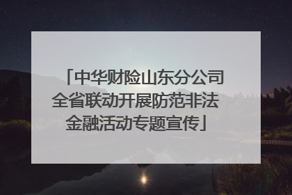 中华财险山东分公司全省联动开展防范非法金融活动专题宣传