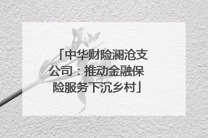 中华财险澜沧支公司：推动金融保险服务下沉乡村