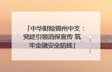 中华财险锦州中支：党建引领消保宣传 筑牢金融安全防线