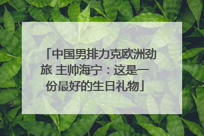 中国男排力克欧洲劲旅 主帅海宁：这是一份最好的生日礼物