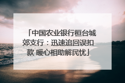 中国农业银行桓台城郊支行：迅速追回误扣款 暖心相助解民忧