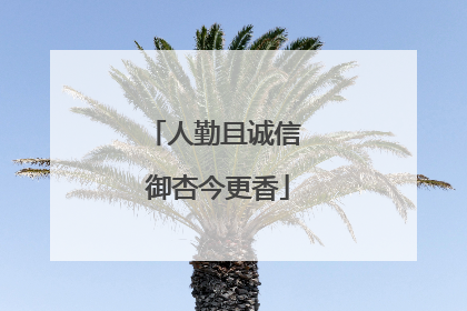 人勤且诚信 御杏今更香