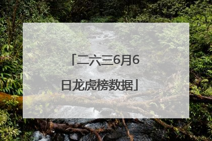二六三6月6日龙虎榜数据
