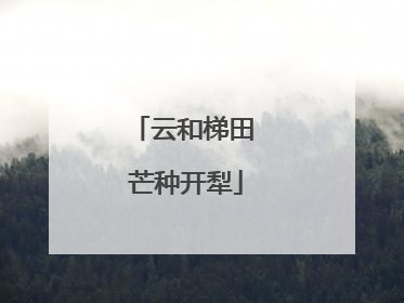 云和梯田 芒种开犁