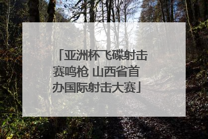 亚洲杯飞碟射击赛鸣枪 山西省首办国际射击大赛