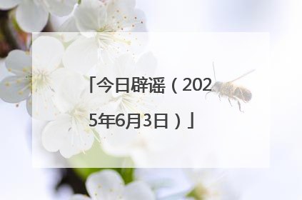 今日辟谣（2025年6月3日）