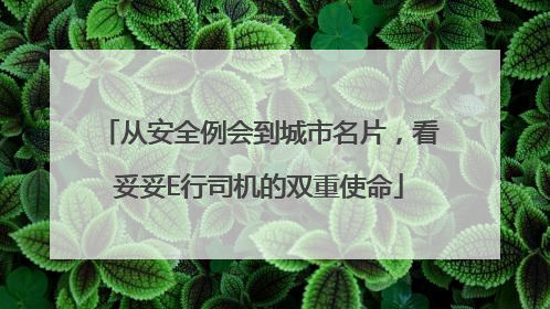 从安全例会到城市名片，看妥妥E行司机的双重使命