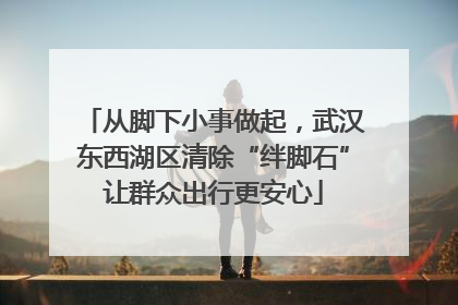 从脚下小事做起，武汉东西湖区清除“绊脚石”让群众出行更安心