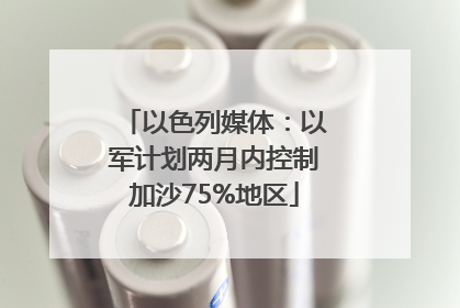 以色列媒体：以军计划两月内控制加沙75%地区