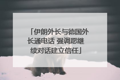 伊朗外长与德国外长通电话 强调愿继续对话建立信任