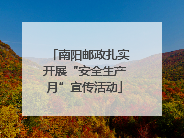 南阳邮政扎实开展“安全生产月”宣传活动