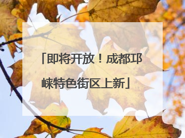 即将开放！成都邛崃特色街区上新