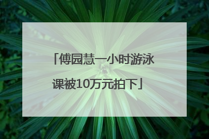 傅园慧一小时游泳课被10万元拍下
